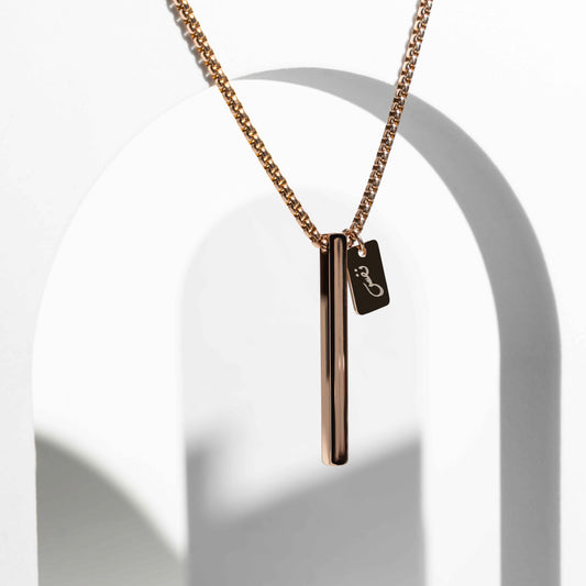 NAFAS Tranquil Breathe - Anxiety Breathing Necklace - Rose Gold